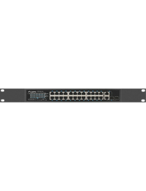 Lanberg RSFE-24P-2C-360 switch No administrado Gigabit Ethernet (10/100/1000) Energía sobre Ethernet (PoE) 1U Negro