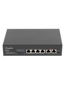 Lanberg RSFE-4P-2FE-60 switch No administrado Fast Ethernet (10/100) Energía sobre Ethernet (PoE) 1U Negro