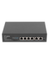 Lanberg RSFE-4P-2FE-60 switch No administrado Fast Ethernet (10/100) Energía sobre Ethernet (PoE) 1U Negro