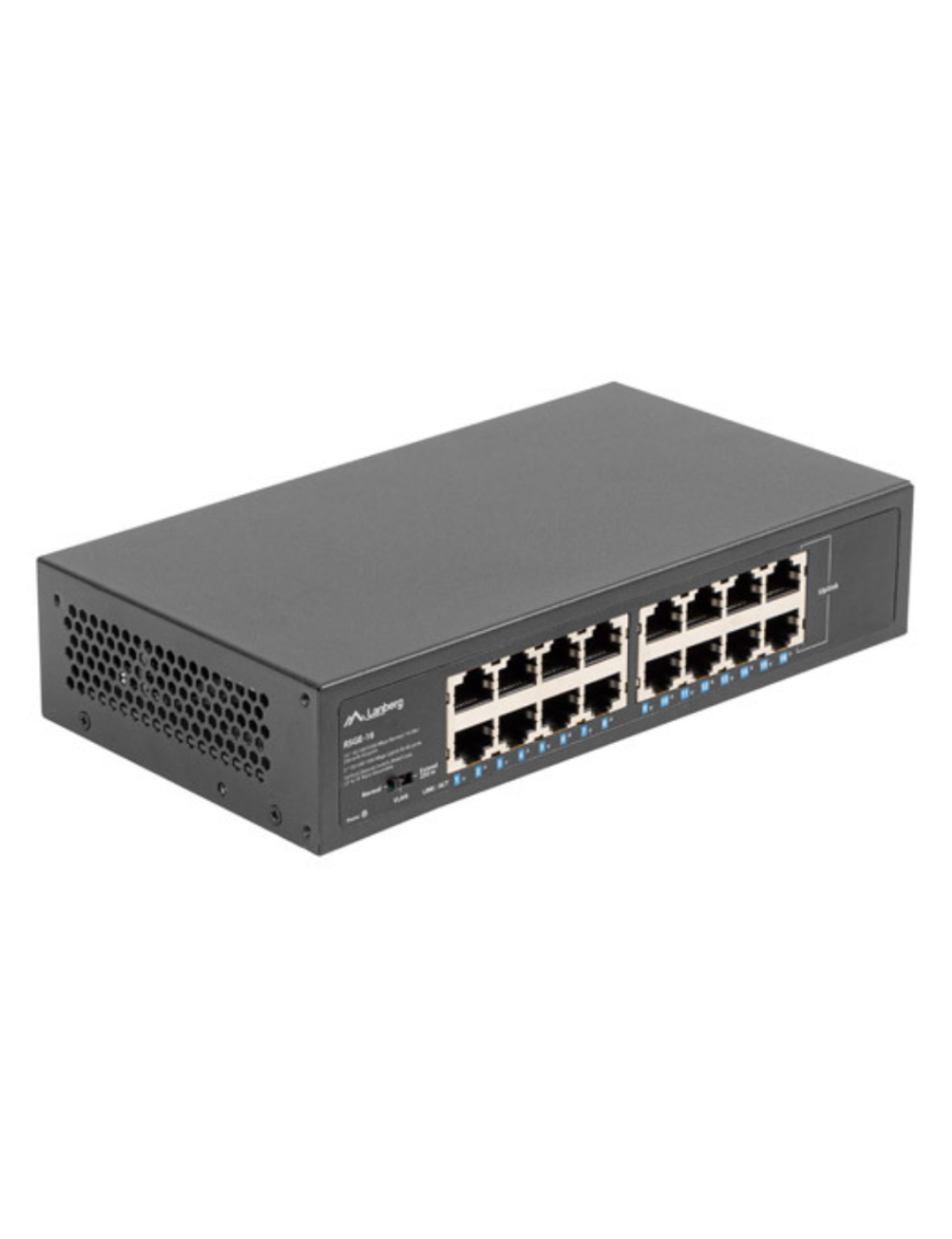 Lanberg RSGE-16 switch No administrado Gigabit Ethernet (10/100/1000) 1U Negro