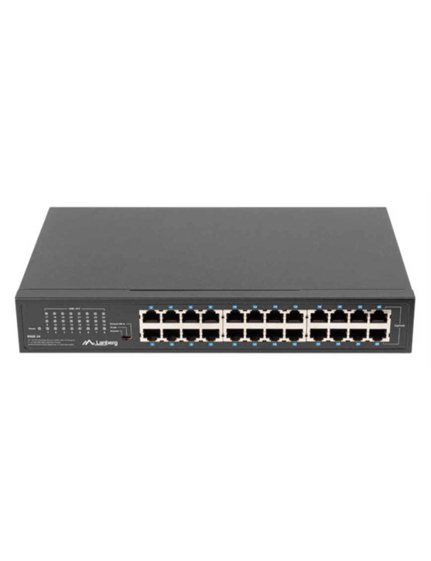 Lanberg RSGE-24 switch No administrado Gigabit Ethernet (10/100/1000) 1U Negro