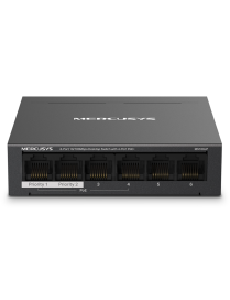 Mercusys MS106LP switch Gestionado Fast Ethernet (10/100) Energía sobre Ethernet (PoE) Negro