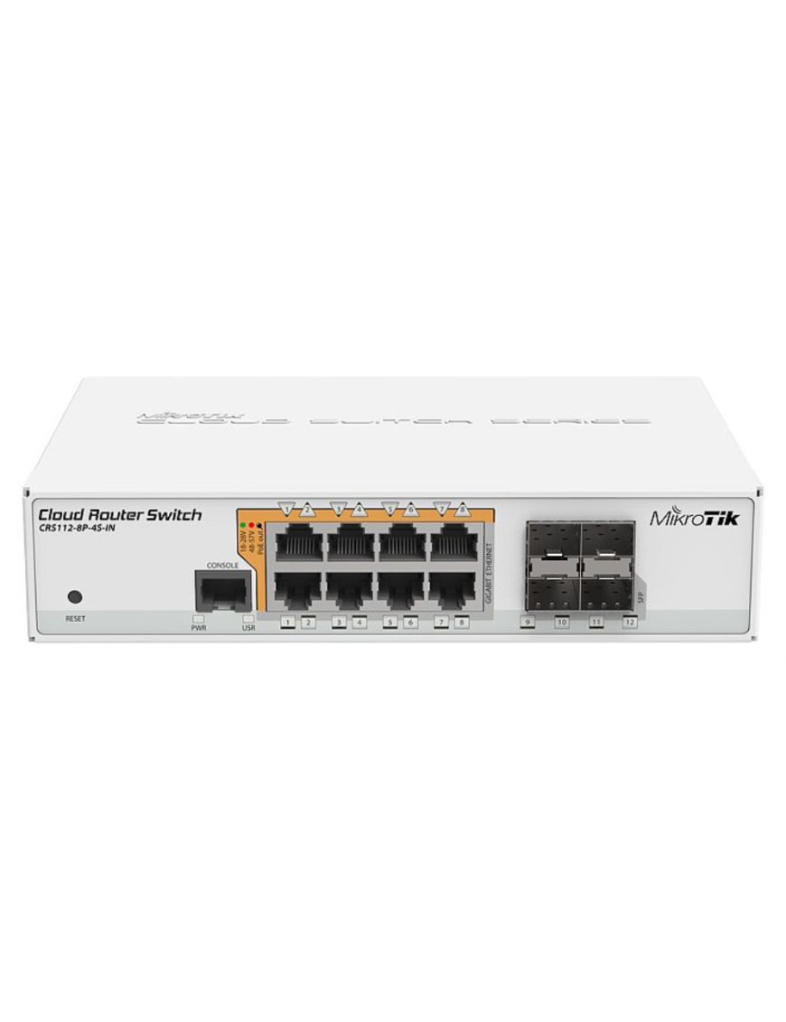 Mikrotik CRS112-8P-4S-IN switch Gigabit Ethernet (10/100/1000) Energía sobre Ethernet (PoE) Blanco