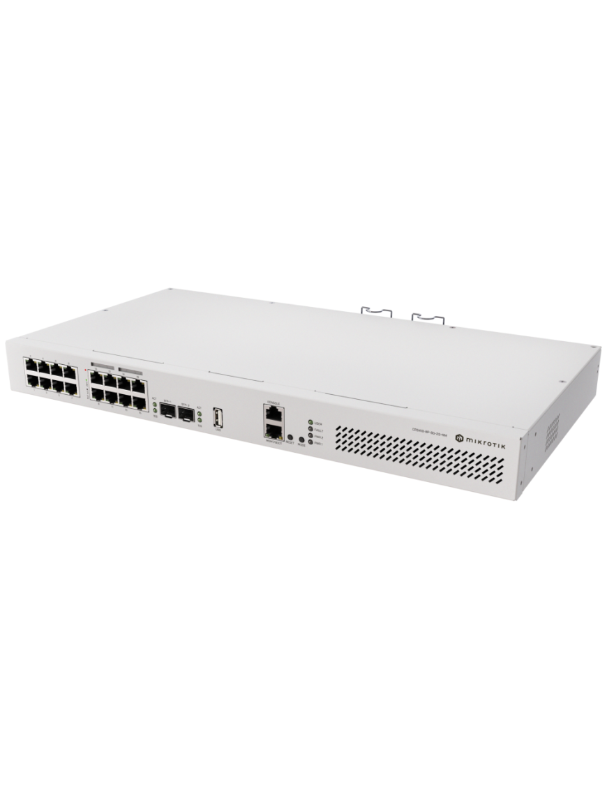 Mikrotik CRS418-8P-8G-2S+RM Cloud Router/Sw L2/L3 Gigabit Ethernet (10/100/1000) Energía sobre Ethernet (PoE) 1U