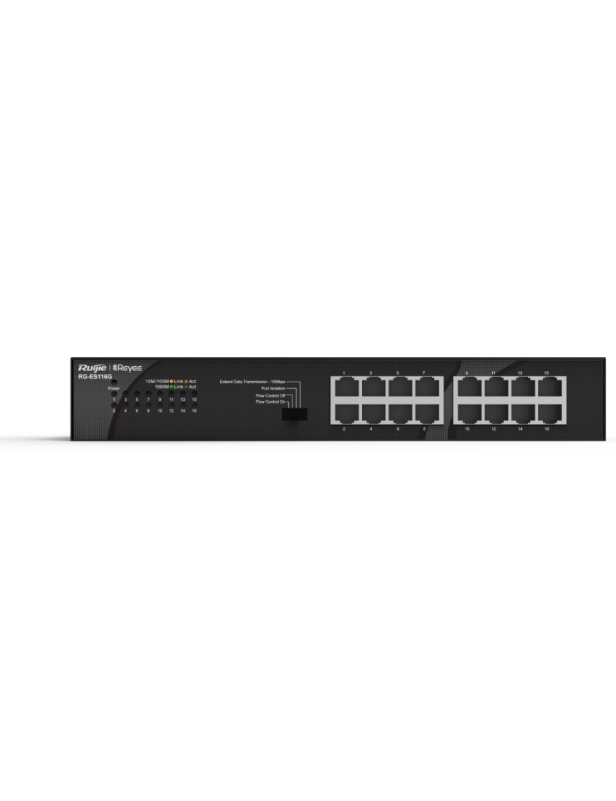 Ruijie Networks RG-ES116G switch No administrado Gigabit Ethernet (10/100/1000) Negro