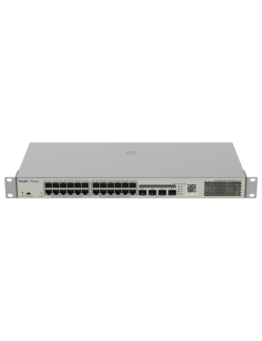 Ruijie Networks RG-NBS3100-24GT4SFP-P-V2 switch Gestionado L2 Gigabit Ethernet (10/100/1000) Energía sobre Ethernet (PoE) Metáli