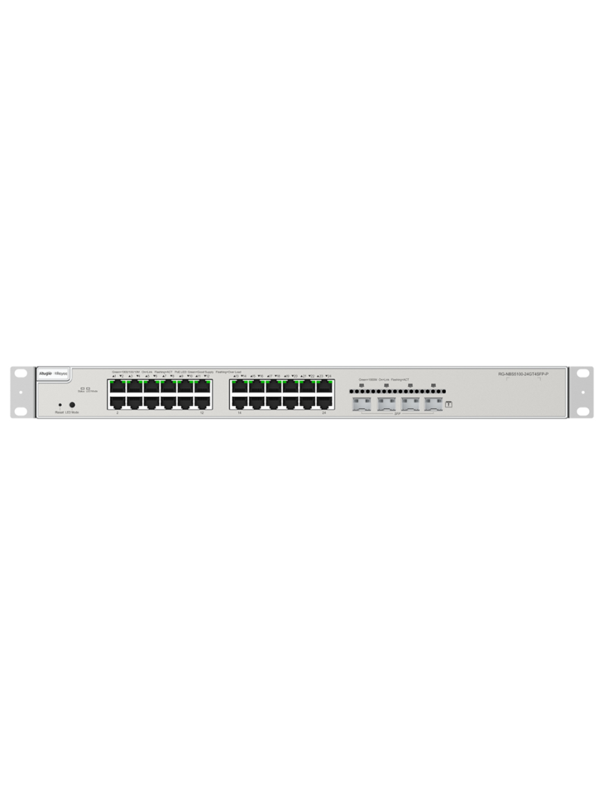 Ruijie Networks RG-NBS5200-24GT4XS-P switch Gestionado L3 Gigabit Ethernet (10/100/1000) Energía sobre Ethernet (PoE) Gris