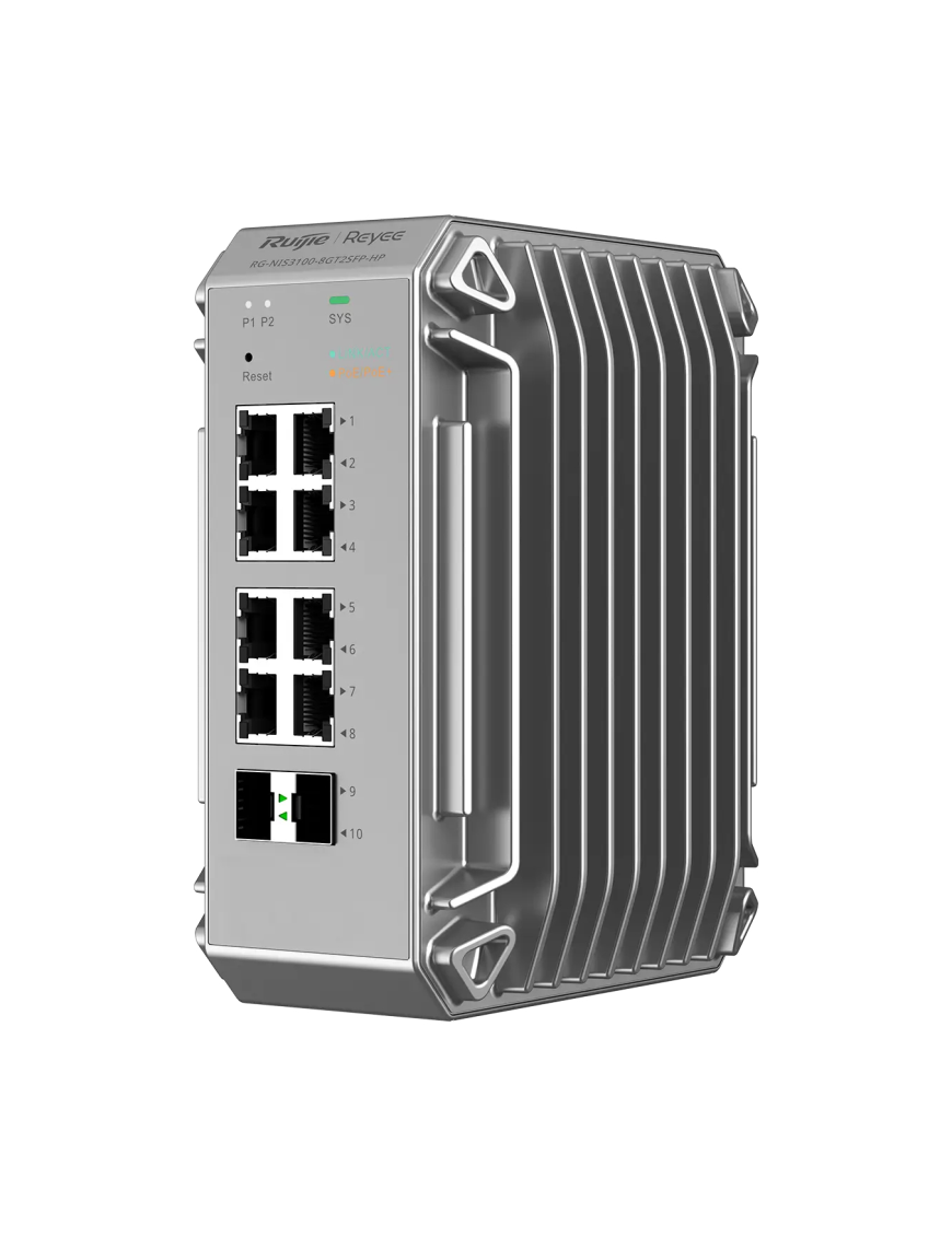 Ruijie Networks RG-NIS3100-8GT2SFP-HP switch Gestionado L2 Gigabit Ethernet (10/100/1000) Energía sobre Ethernet (PoE) Gris