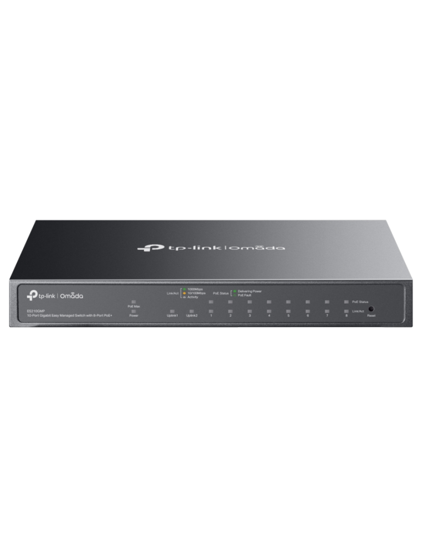 TP-Link Omada ES210GMP switch Gestionado Gigabit Ethernet (10/100/1000) Energía sobre Ethernet (PoE) Negro
