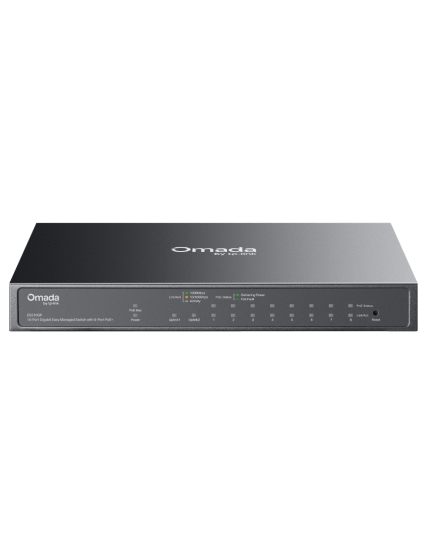 TP-Link Omada ES210GP switch Gestionado L2 Gigabit Ethernet (10/100/1000) Energía sobre Ethernet (PoE) Carril DIN Negro