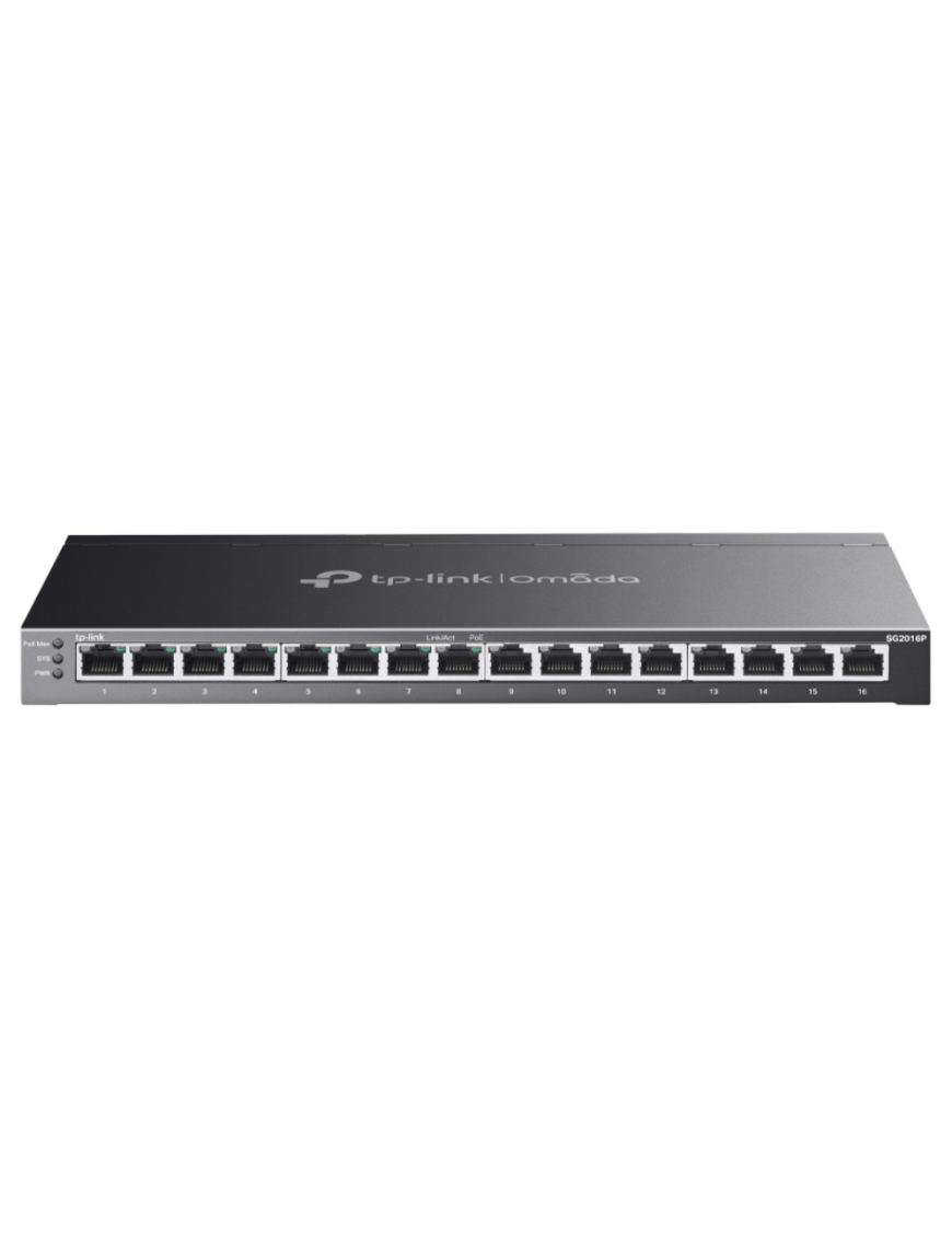 TP-Link Omada SG2016P switch Gestionado L2/L2+ Gigabit Ethernet (10/100/1000) Energía sobre Ethernet (PoE) Negro