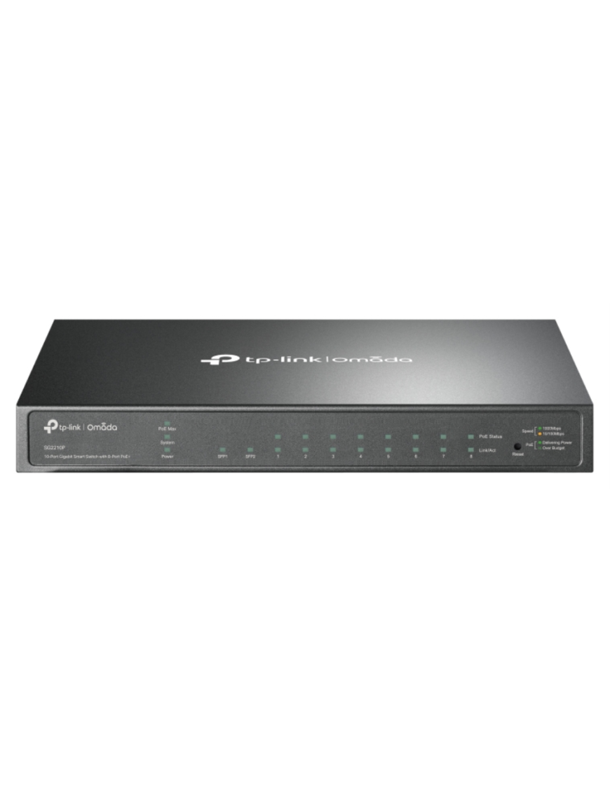 TP-Link Omada SG2210P switch Gestionado L2/L2+ Gigabit Ethernet (10/100/1000) Energía sobre Ethernet (PoE) Negro