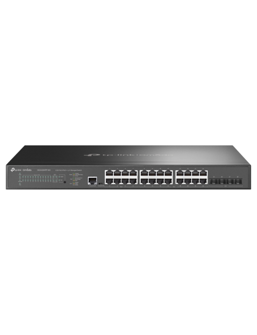 TP-Link Omada SG3428XPP-M2 switch Gestionado L2+ 2.5G Ethernet (100/1000/2500) Energía sobre Ethernet (PoE) 1U Negro