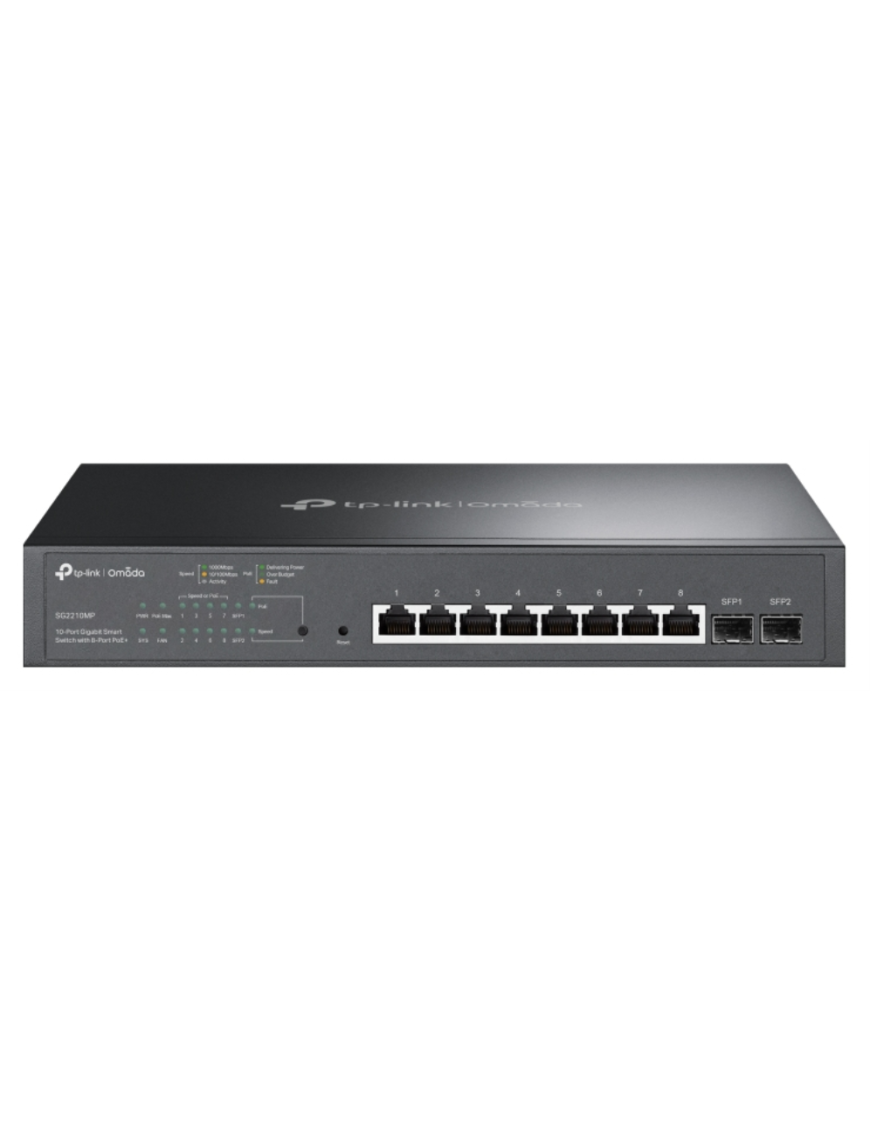 TP-Link Omada TL-SG2210MP Gestionado L2/L2+ Gigabit Ethernet (10/100/1000) Energía sobre Ethernet (PoE) 1U Negro