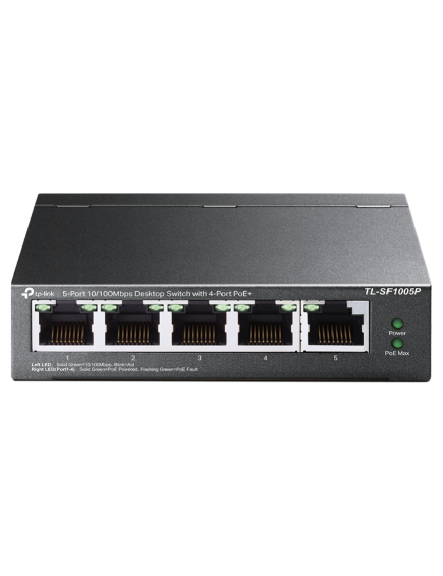 TP-Link TL-SF1005P No administrado Fast Ethernet (10/100) Energía sobre Ethernet (PoE) Negro