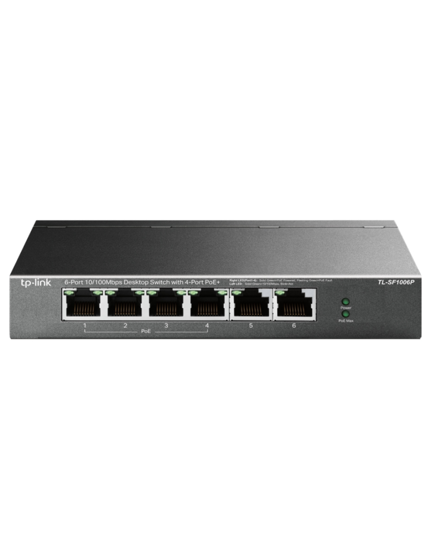 TP-Link TL-SF1006P switch No administrado Fast Ethernet (10/100) Energía sobre Ethernet (PoE) Negro