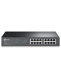 TP-Link TL-SG1016PE Gestionado L2 Gigabit Ethernet (10/100/1000) Energía sobre Ethernet (PoE) 1U Negro