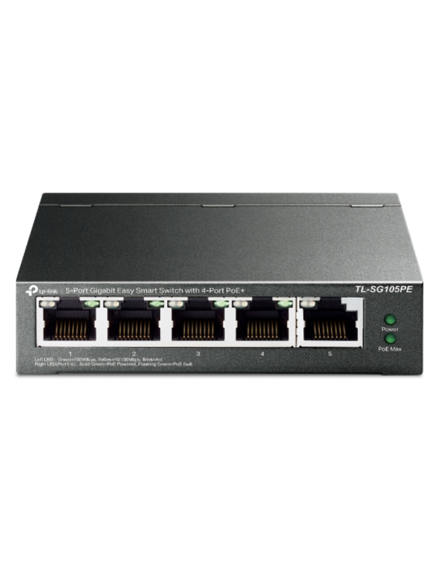 TP-Link TL-SG105PE switch Gestionado L2 Gigabit Ethernet (10/100/1000) Energía sobre Ethernet (PoE) Negro