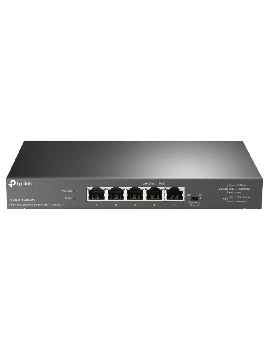 TP-Link TL-SG105PP-M2 switch No administrado Gigabit Ethernet (10/100/1000) Energía sobre Ethernet (PoE) Negro