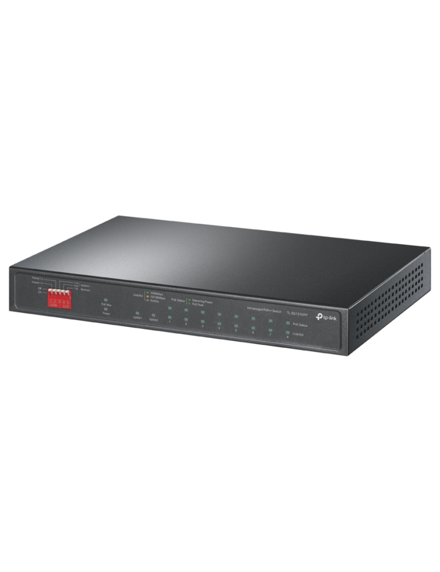 TP-Link TL-SG1210PP switch No administrado Gigabit Ethernet (10/100/1000) Energía sobre Ethernet (PoE) Negro