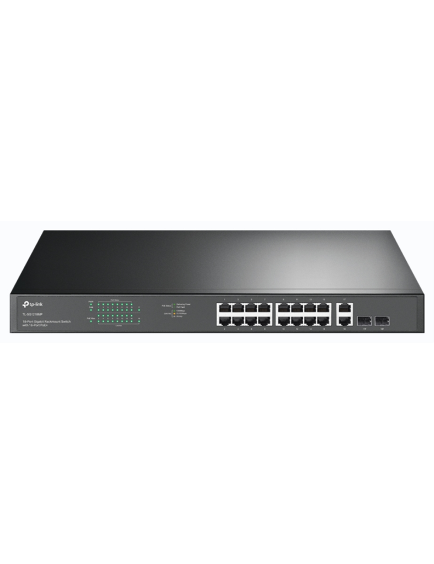 TP-Link TL-SG1218MP switch No administrado Gigabit Ethernet (10/100/1000) Energía sobre Ethernet (PoE) 1U Negro