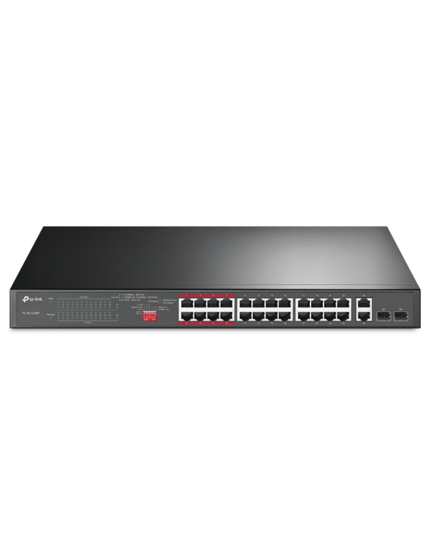 TP-Link TL-SL1226P switch No administrado Gigabit Ethernet (10/100/1000) Energía sobre Ethernet (PoE) 1U Gris