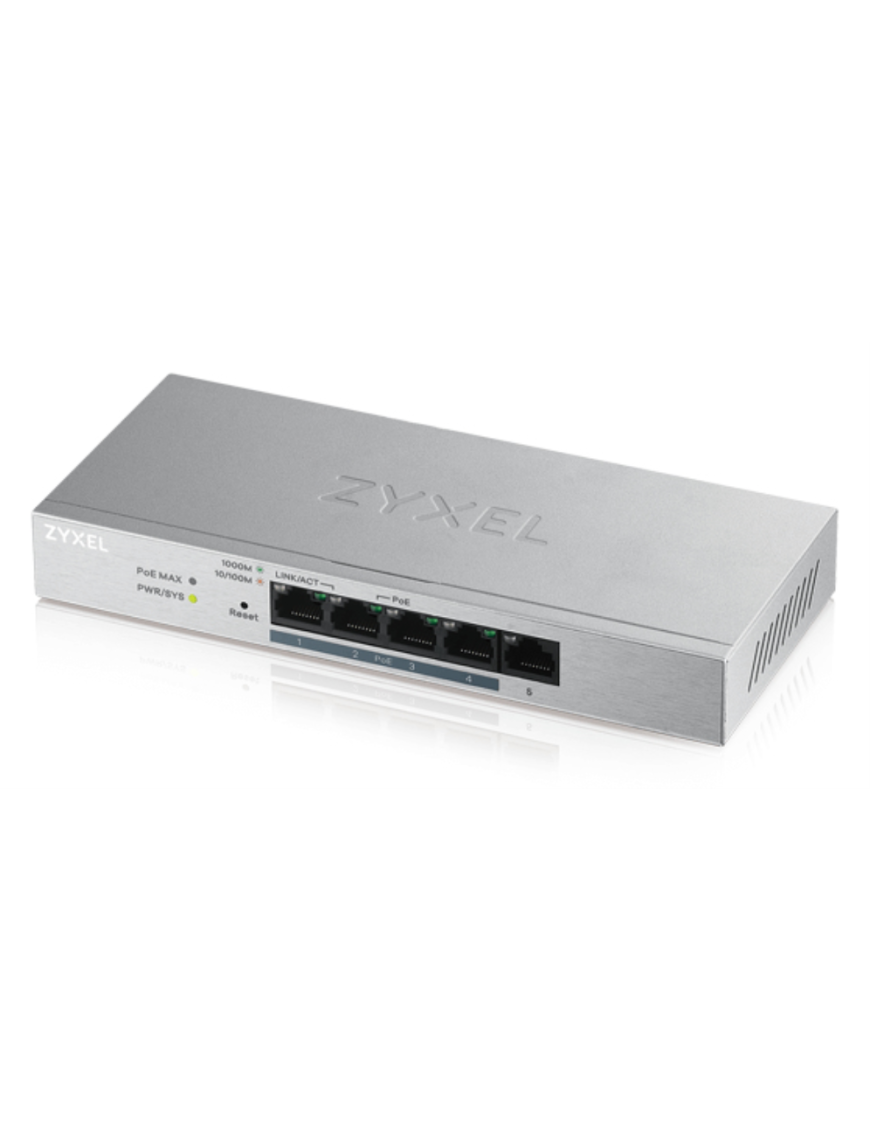 Zyxel GS1200-5HP v2 Gestionado Gigabit Ethernet (10/100/1000) Energía sobre Ethernet (PoE) Gris