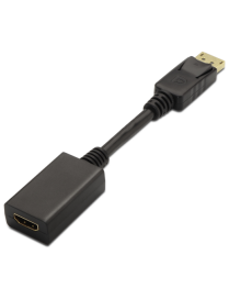 AISENS A125-0134 adaptador de cable de vídeo 0,15 m DisplayPort HDMI Negro