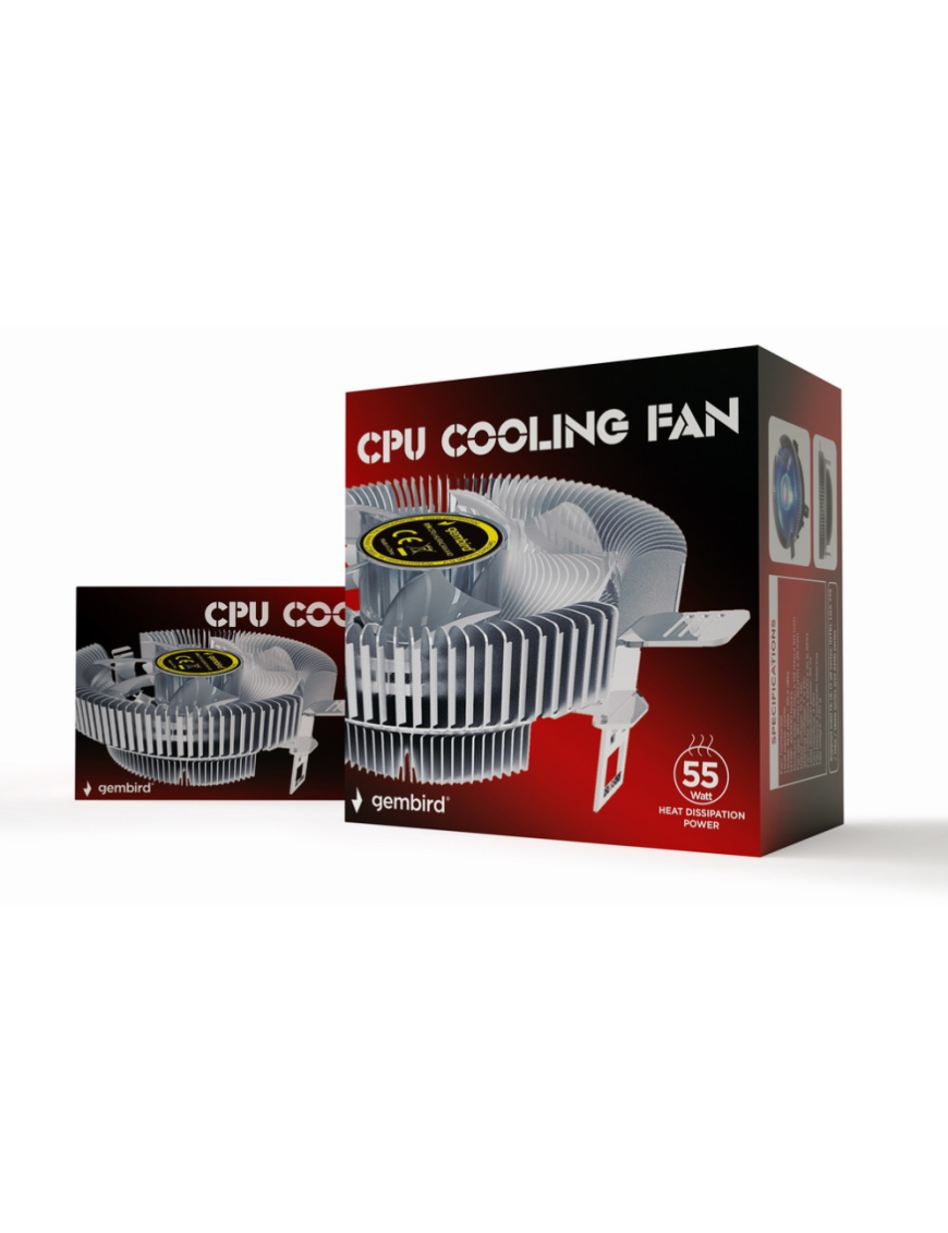 Gembird CPU-HURACAN-X40 sistema de refrigeración para ordenador Procesador Refrigerador de aire 9 cm Transparente