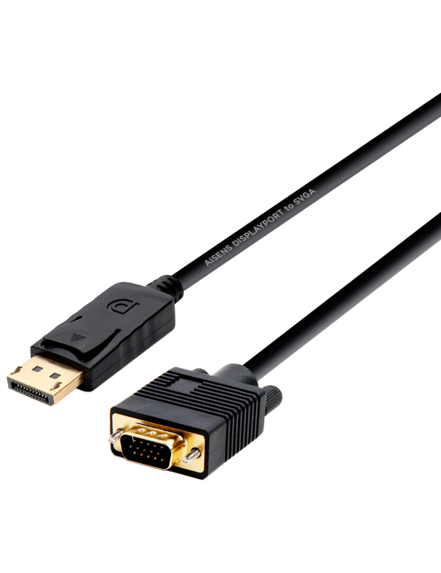 AISENS A125-0365 adaptador de cable de vídeo 2 m DisplayPort VGA D-SUB Negro