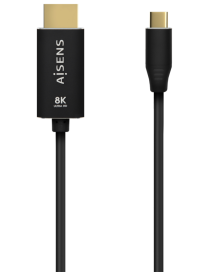 AISENS Cable Conversor Aluminio USB-C A HDMI 2.1 8k@60Hz, USB-C/M-HDMI/M, Negro, 1.0m