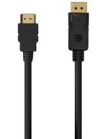 AISENS Cable Conversor DISPLAYPORT a HDMI, DP/M-HDMI/M, Negro, 0.5M