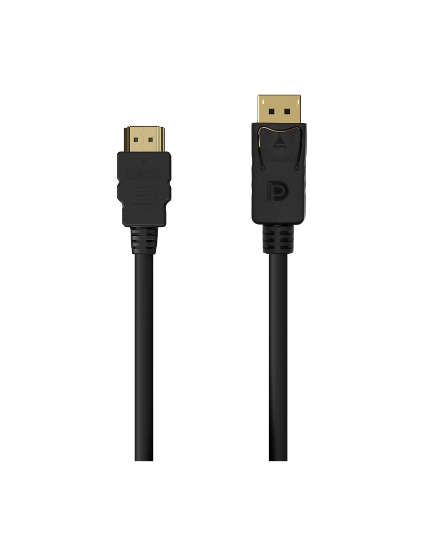 AISENS Cable Conversor DISPLAYPORT a HDMI, DP/M-HDMI/M, Negro, 0.5M
