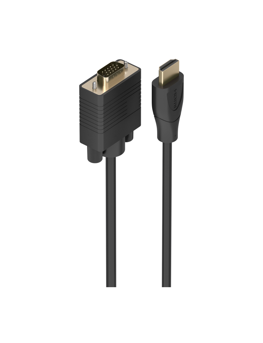 AISENS Cable Conversor HDMI a SVGA, HDMI A/M-SVGA/M, Negro, 1.0m