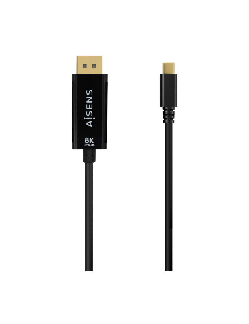 AISENS Cable Conversor USB-C a Displayport 8K@60Hz, USB-C/M-DP/M, Negro, 0.8M