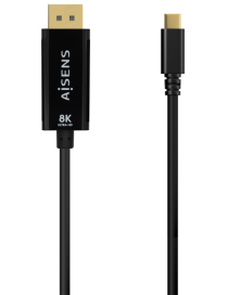 AISENS Cable Conversor USB-C a Displayport 8K@60Hz, USB-C/M-DP/M, Negro, 1.8M
