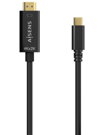 AISENS Cable Conversor USB-C A HDMI 4K@30Hz, USB-C/M-HDMI/M, Negro, 1.8M