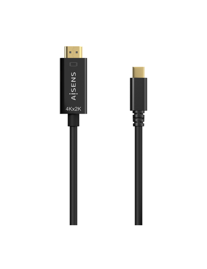 AISENS Cable Conversor USB-C A HDMI 4K@30Hz, USB-C/M-HDMI/M, Negro, 1.8M