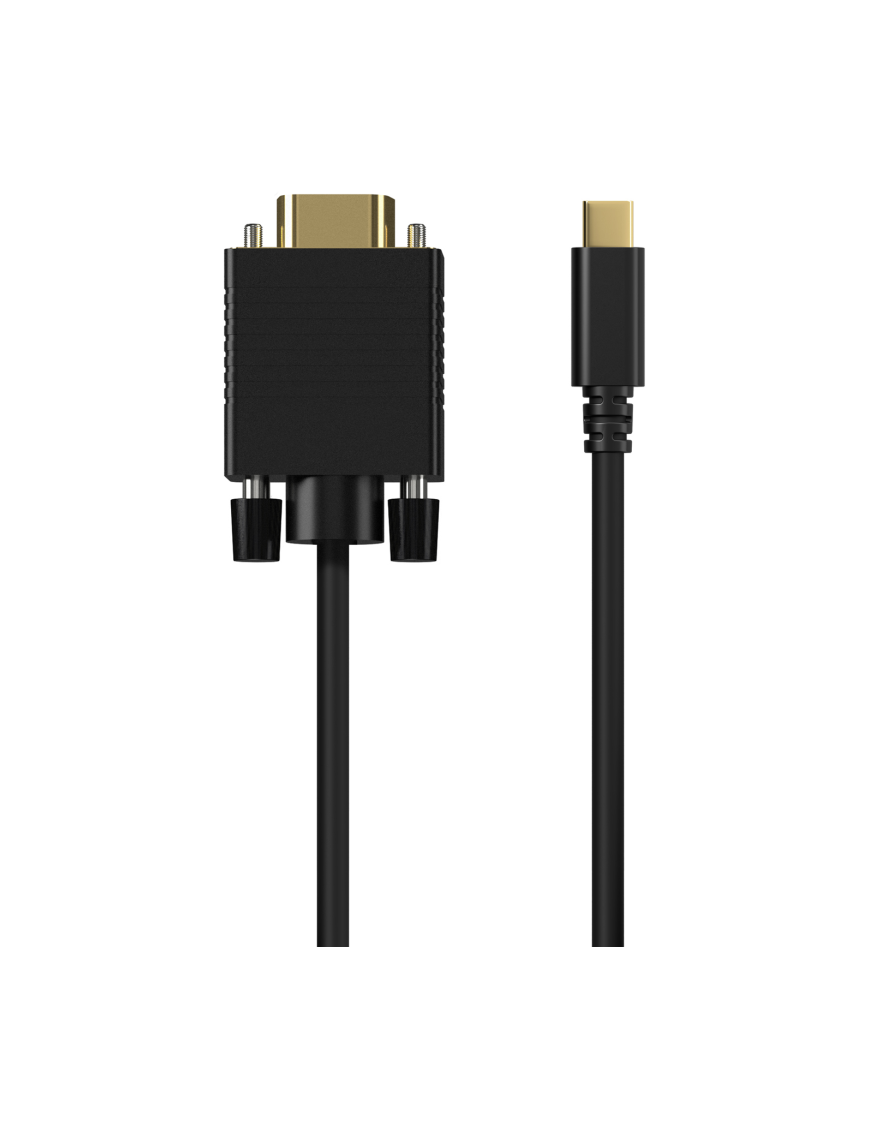 AISENS Cable Conversor USB-C a VGA, USB-C/M-HDB15/M, Negro, 1.8M
