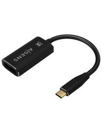 AISENS Conversor Aluminio USB-C a Displayport 8K@60Hz, USB-C/M-DP/H, Negro, 15cm