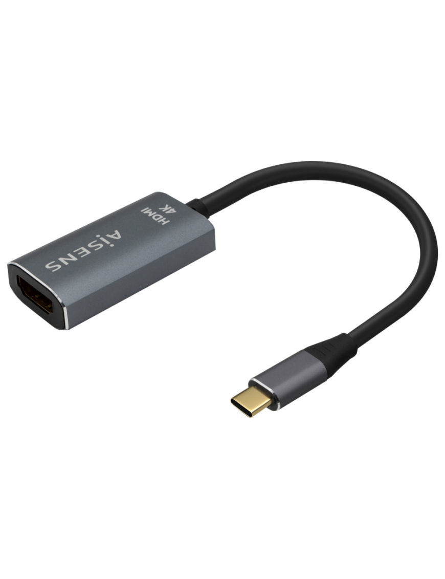 AISENS Conversor Aluminio USB-C a HDMI 4K@60Hz, USB-C/M-HDMI/H, Gris, 15cm