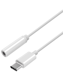 AISENS Conversor USB-C a audio estilo Apple, USB-C/M-Jack 3.5/H, Blanco, 15 cm