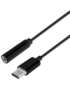 AISENS Conversor USB-C a audio estilo Apple, USB-C/M-Jack 3.5/H, Negro, 15 cm