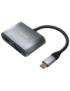 AISENS Conversor USB-C a VGA/HDMI 4K, USB-C/M-VGA/H-HDMI/H, Gris, 15CM