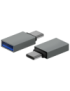 AISENS Mini Adaptador Aluminio USB 3.2 Gen1 3A, Tipo USB-C/M-A/H, Gris