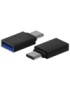 AISENS Mini Adaptador Aluminio USB 3.2 Gen1 3A, Tipo USB-C/M-A/H, Negro