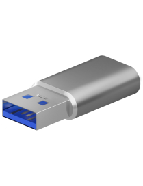AISENS Mini Adaptador USB 3.2 Gen2 / USB 2.0 3A, Tipo USB-C/H-A/M, Gris