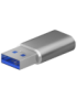 AISENS Mini Adaptador USB 3.2 Gen2 / USB 2.0 3A, Tipo USB-C/H-A/M, Gris