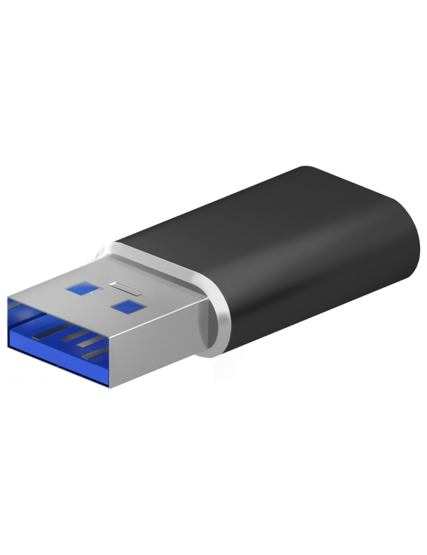 AISENS Mini Adaptador USB 3.2 Gen2 / USB 2.0 3A, Tipo USB-C/H-A/M, Negro