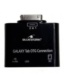 Bluestork BS-GAL-RDR/SD cambiador de género para cable Samsung 30-pin USB 2.0/SD Card Negro
